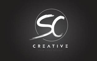 SC Brush Letter Logo Design. Artistic Handwritten Letters Logo Concept. vector