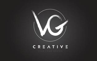VG Brush Letter Logo Design. Artistic Handwritten Letters Logo Concept. vector
