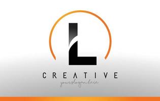 L Letter Logo Design with Black Orange Color. Cool Modern Icon Template. vector