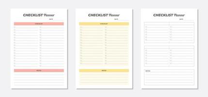 Check List Planner Template set vector