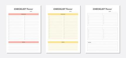 Check List Planner Template set vector