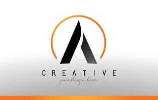 A Letter Logo Design with Black Orange Color. Cool Modern Icon Template. vector