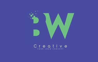 BW Letter Logo Design With Negative Space Concept. vector