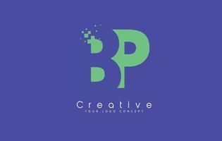 Diseño de logotipo letra bp con concepto de espacio negativo. vector