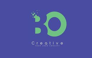 BO Letter Logo Design With Negative Space Concept. vector