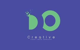 DO Letter Logo Design With Negative Space Concept. vector