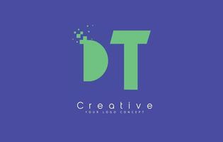 DT Letter Logo Design With Negative Space Concept. vector