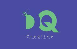 Diseño de logotipo letra dq con concepto de espacio negativo. vector