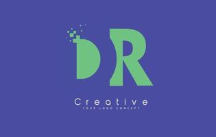 DR Letter Logo Design With Negative Space Concept. vector
