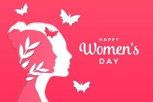 happy women's day paper cut style background. vector design illustration