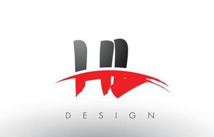 HL H L Brush Logo Letters with Red and Black Swoosh Brush Front vector