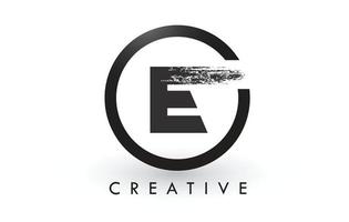 Diseño de logotipo de letra e cepillo. Logotipo de icono de letras cepilladas creativas. vector