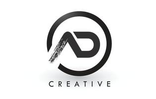 diseño del logotipo de la letra del cepillo del anuncio. Logotipo de icono de letras cepilladas creativas. vector