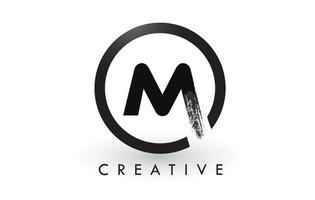 Diseño de logotipo de letra m cepillo. Logotipo de icono de letras cepilladas creativas. vector