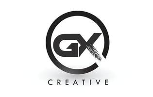 GX Brush Letter Logo Design. Creative Brushed Letters Icon Logo. vector