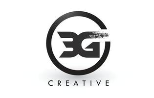 BG Brush Letter Logo Design. Creative Brushed Letters Icon Logo. vector