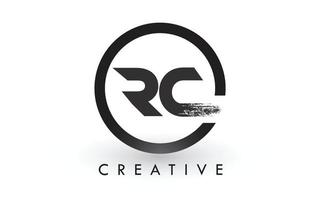 RC Brush Letter Logo Design. Creative Brushed Letters Icon Logo. vector