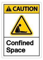 Caution Confined Space Symbol Sign Isolated On White Background vector