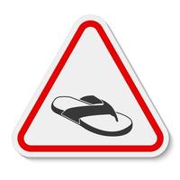 Caution No Open Toed Shoes Sign on white background vector