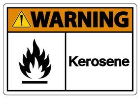 Signo de símbolo de queroseno de advertencia sobre fondo blanco. vector