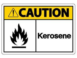 Precaución signo de símbolo de queroseno sobre fondo blanco. vector