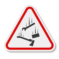 Watch for falling materials sign on white background vector