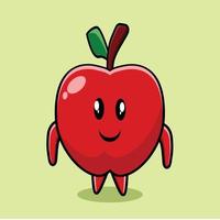 personaje de manzana con expresión vector