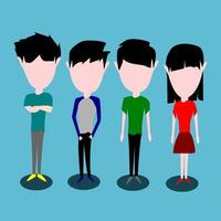 people flat character vector