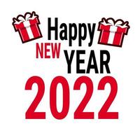 happy new year 2022 with gift vector