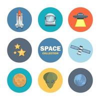 Set of space icon vector illustration. Style for for web, landing page, stickers, and background