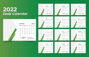 diseño de calendario de escritorio 2022 conjunto de plantillas de 12 meses, la semana comienza el lunes, diseño de papelería, planificador de calendario vector