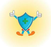 health shield with thumb up vector illistration