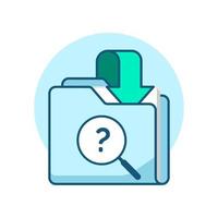 buscar archivos en carpeta concepto ilustración diseño plano vector eps10. elemento gráfico de estilo simple y moderno para página de destino, icono, aplicación de estado vacío o interfaz de usuario web con colores suaves