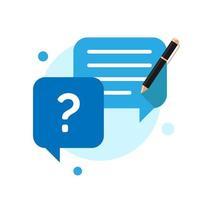 what would you ask, submit criticism and suggestions, review, type or write question button concept illustration flat design vector eps10