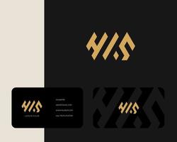 Letter H I S logo design. creative minimal monochrome monogram symbol. Universal elegant vector emblem. Premium business logotype. Graphic alphabet symbol for corporate identity