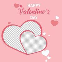 valentine day red and pink post design part ninety eight vector