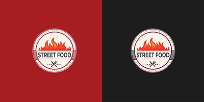 street food logo design vector