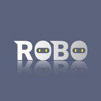 Robo text with shadow reflection vector