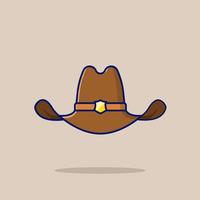 Sheriff hat cartoon style icon illustration vector