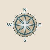 Compass outline and fill style icon illustration vector