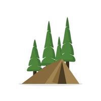 Tent and tree illustration vector