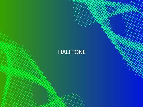 Abstract green and blue halftone effect modern background vector
