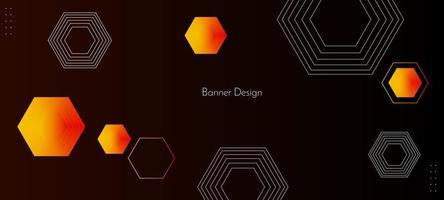 Fondo de banner de diseño de patrón de líneas de elemento de patrón hexagonal geométrico abstracto vector