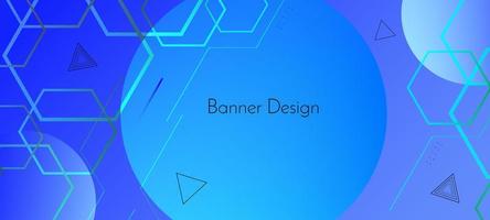 Fondo de banner de diseño decorativo de color azul geométrico abstracto vector