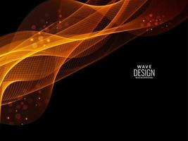 Abstract redish orange light flowing stylish wave modern illustration pattern background vector