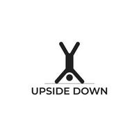 Upside Down Vector Template Upside Down Man Upside Down Colorfull Icon