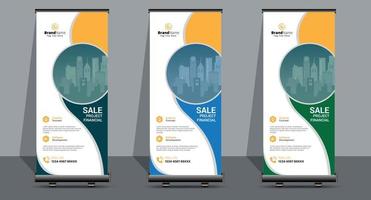 Creative Business Roll Up Signage Banner Template Design. vector