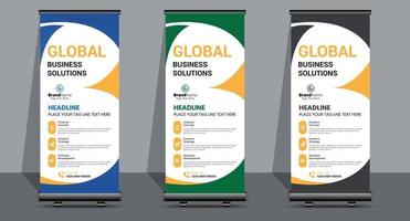 Creative Business Roll Up Signage Banner Template Design. vector