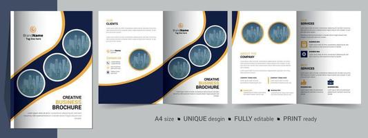 Corporate Business Bifold Brochure Template Design. vector