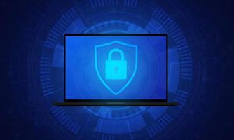 Data Security system Shield Protection.computer security concept. vector